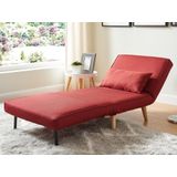 Fauteuil met bed optie POSIO van stof - Rood L 74 cm x H 75 cm x D 78 cm