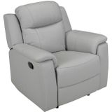 Relaxfauteuil EVASION van leer - Licht grijs