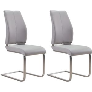 Set van 2 stoelen SALMA - Kunstleer - Grijs