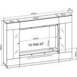 TV-wandmeubel BLAKE met opbergruimte - Led-verlichting - Wit gelakt