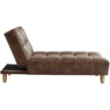 Chaise Longue Klik-Klak van Gerijpte Microvezel ESTEBAN - Chocolade Vintage L 84 cm X H 87 cm X D 165 cm