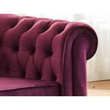 Fauteuil CHESTERFIELD - Fluweel paars