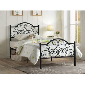 Vente-unique Bed kind metaal zwart 90 x 190 cm LEYNA