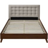 Bed FRANCESCO - 180 x 200 cm - Stof grijs