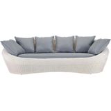 MYLIA Driezits tuinbank van ecru gevlochten hars - WHITEHEAVEN L 201 cm x H 66 cm x D 101 cm