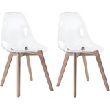 Set van 2 stoelen AUDRA - Polycarbonaat en beuk - Transparant