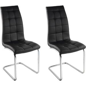 Set van 2 stoelen NADYA - Kunstleer - Zwart