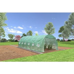 EXPERTLAND Tunnelkas met Stalen Structuur IPOMEA 24m² - L800 X B300 X H200 cm L 800 cm X H 200 cm X D 300 cm