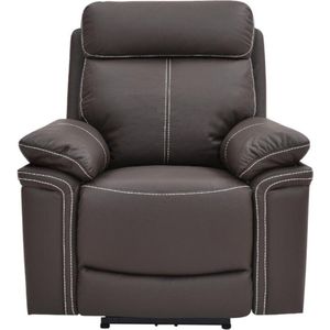 Elektrische relaxstoel van leer ISIRIS - Bruin L 96 cm x H 102 cm x D 93 cm