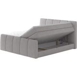 Complete set boxspring met verstelbaar hoofdeinde + bedbodem-kist + matras + dekmatras VERONE - lichtgrijs - 160x200 cm