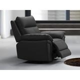 Relaxfauteuil van buffelleer PAKITA - Zwart