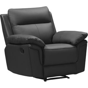 Relaxfauteuil van buffelleer PAKITA - Zwart L 98 cm x H 102 cm x D 92 cm