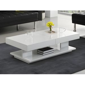 Vente-unique Salontafel ARAMIS met opbergruimte - Wit gelakt MDF L 120 cm x H 35 cm x D 60 cm