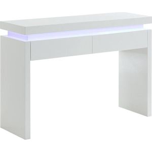 Vente-unique Sidetable EMERSON - Met led-verlichting - 2 lades - Wit gelakt MDF L 120 cm x H 83 cm x D 40 cm