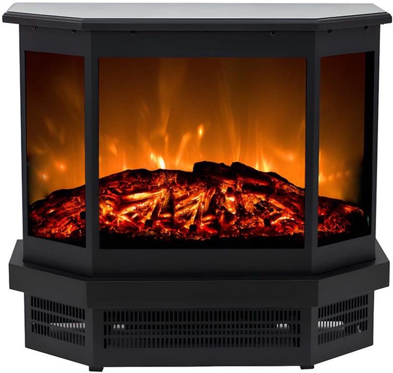 Vente-unique - Elektrische sfeerkachel ETNA - Zwart - L55,8 x D22,5 x H51,6 cm