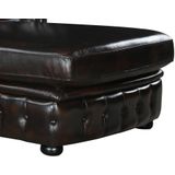 Chesterfield hoekbank BRENTON - 100% buffelleer - Kersenrood - Hoek links