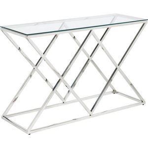 PASCAL MORABITO Sidetable CHARLOTTE - Gehard glas en staal - Chroomkleurig - van Pascal Morabito L 120 cm x H 78 cm x D 40 cm