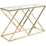 Sidetable CHARLOTTE - Gehard glas en staal - Goudkleurig - van Pascal Morabito