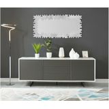 OZAIA Spiegel LOLA 120 x 2 x 57 cm - Roestvrij staal en mdf - Zilverkleurig L 57 cm x H 120 cm x D 2 cm