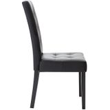 Set van 2 stoelen VILLOSA - Zwart kunstleer - Poten van zwart hout