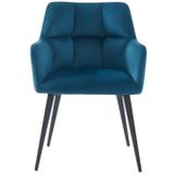 Set van 2 stoelen PEGA - Met armleuningen - Fluweel en metaal - Blauw - van Pascal Morabito