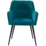Set van 2 stoelen HEKA - Met armleuningen - Stof en metaal - Blauw