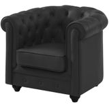 Fauteuil van buffelleer CHESTERFIELD - Zwart