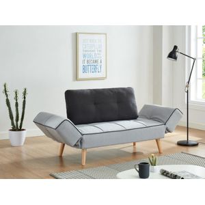 Klik-klak bedbank van stof EBATY II - Lichtgrijs en antraciet L 193 cm x H 89 cm x D 71 cm