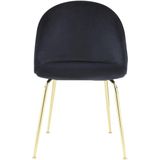 Set van 2 stoelen MELBOURNE - Fluweel en goudkleurig metaal - Zwart