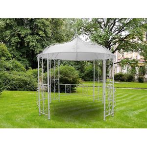 Smeedijzeren tuinkiosk van metaal TILCARA - D300 x H290 cm - Wit L 300 cm x H 290 cm x D 300 cm