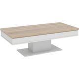 Salontafel ASTULIA - met opbergruimte - Wit - Tafelblad betoneffect L 146 cm x H 40.2 cm x D 59 cm