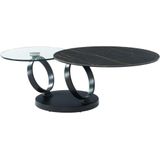 Moduleerbare design-salontafel van gehard glas en keramiek JOLINE