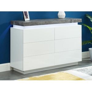 Commode avec 6 tiroirs, casier, fonction de rangement, pour la chambre
