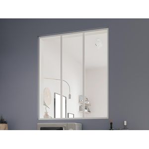 Glazen binnenraam BAYVIEW van aluminium met witte poedercoating - 90 x 105 cm
