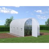 Tunnelkas met structuur van gegalvaniseerd staal en deur 9 m² - L450 x B200 x H200 cm - ALOCASIA