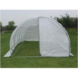 Tunnelkas met structuur van gegalvaniseerd staal en deur 18 m² - L600 x B300 x H200 cm - ALOCASIA