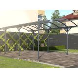 Vrijstaande carport van aluminium GENARO - Grijs - 15,3 m² L 508 cm x H 230 cm x D 302 cm