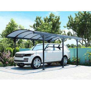 Vrijstaande carport van aluminium GENARO - Grijs - 15,3 m² L 508 cm x H 230 cm x D 302 cm