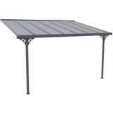 Aanleunende pergola in aluminium 13,2m² antraciet ALVARO - L436xD305xH240/285 cm