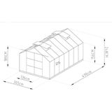 EXPERTLAND Tuinkas van polycarbonaat 15 m² OXALIS met basis L 305 cm x H 248 cm x D 496 cm