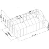 EXPERTLAND Tuinkas van polycarbonaat 16,8 m² IXORA met basis L 308 cm x H 249 cm x D 548 cm