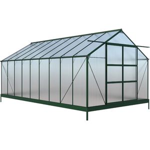 EXPERTLAND Tuinkas van polycarbonaat 16,8 m² IXORA met basis L 308 cm x H 249 cm x D 548 cm