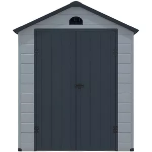 H&j - Tuinkast Houten Tuin Berging -cabanon - 77 X 54,5 X 179 Cm - Antraciet