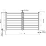 Draaipoort van aluminium antraciet - L305 x 166 cm - NAZARIO