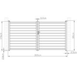 Draaipoort van aluminium antraciet - L355 x 181 cm - NAZARIO