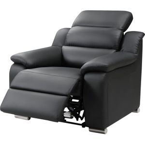 Relaxfauteuil van leer ARENA II - Zwart - Elektrisch