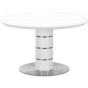 CUSCO - Uittrekbare Eettafel - Wit - MDF en Roestvrij Staal