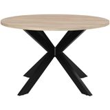 Eettafel TILKI - 4 personen - Mdf en metaal - Eiken en zwart