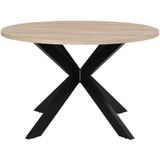 Eettafel TILKI - 4 personen - Mdf en metaal - Eiken en zwart