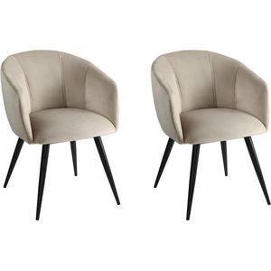 Set van 2 stoelen VADIM - Fluweel en metaal - Beige - van Pascal Morabito